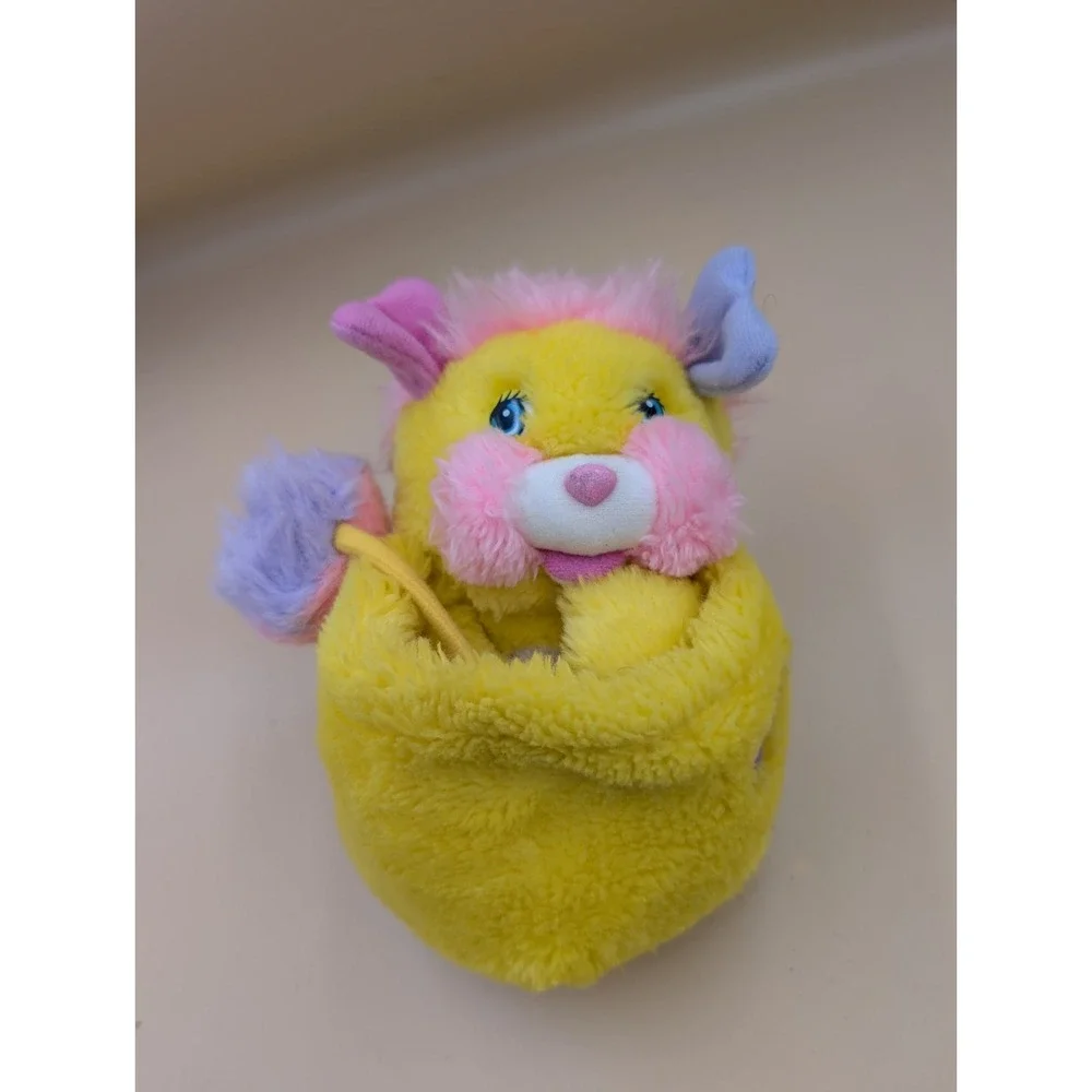 1986 Popples Potato Chip Yellow Plush Mini Stuffed Animal Vintage